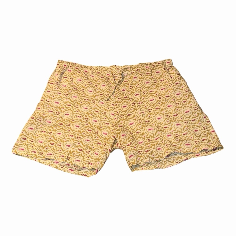 Sundance Kalini Shorts Boho Block Print Drawstring With Pockets Size XL Vacation